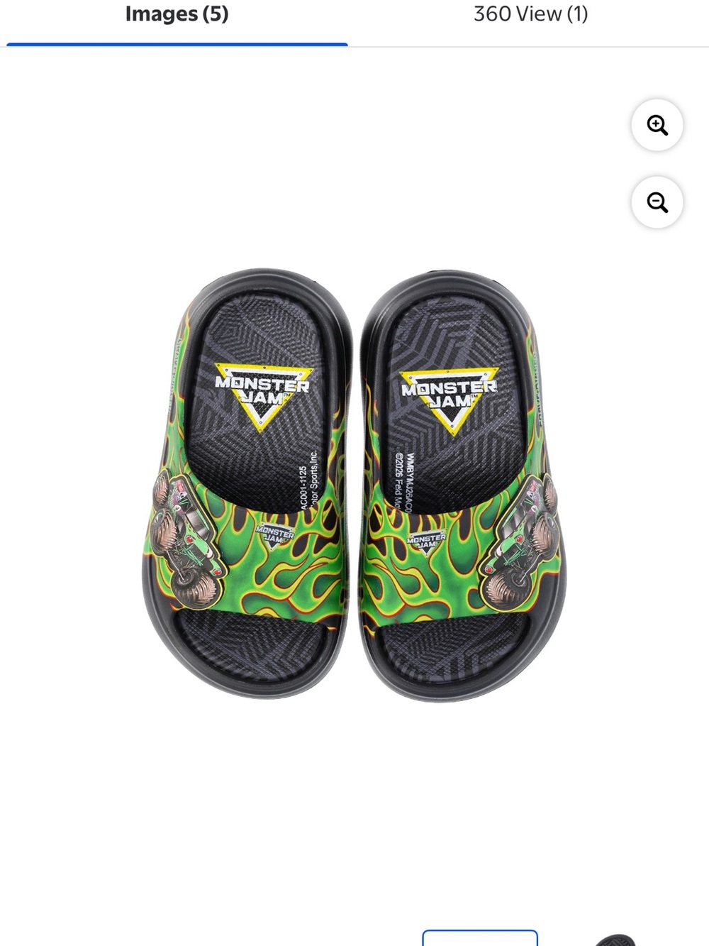 Monster Jam Little and Big Boys Slide Sandals